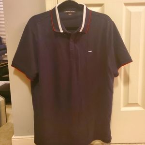 Michael Kors Men's Navy Blue Red & White Polo Size Large
